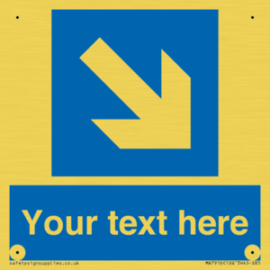 MA7916: Custom Directional signage blue down right arrow