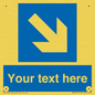MA7916: Custom Directional signage blue down right arrow