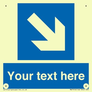MA7916: Custom Directional signage blue down right arrow