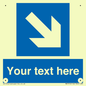 MA7916: Custom Directional signage blue down right arrow