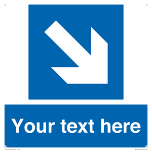 MA7916: Custom Directional signage blue down right arrow
