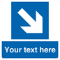 MA7916: Custom Directional signage blue down right arrow