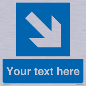 MA7916: Custom Directional signage blue down right arrow