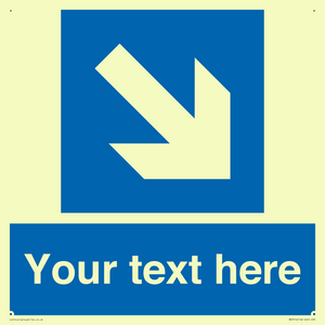MA7916: Custom Directional signage blue down right arrow