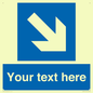 MA7916: Custom Directional signage blue down right arrow