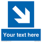 MA7916: Custom Directional signage blue down right arrow