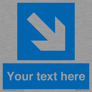 MA7916: Custom Directional signage blue down right arrow