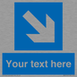MA7916: Custom Directional signage blue down right arrow