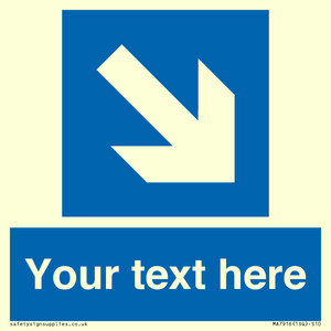 MA7916: Custom Directional signage blue down right arrow