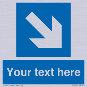 MA7916: Custom Directional signage blue down right arrow