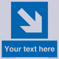 MA7916: Custom Directional signage blue down right arrow
