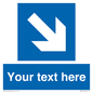 MA7916: Custom Directional signage blue down right arrow