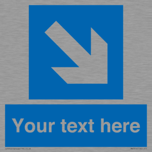 MA7916: Custom Directional signage blue down right arrow