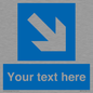 MA7916: Custom Directional signage blue down right arrow