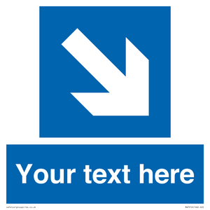 MA7916: Custom Directional signage blue down right arrow