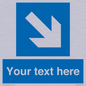 MA7916: Custom Directional signage blue down right arrow