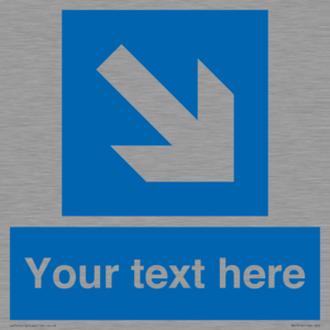 MA7916: Custom Directional signage blue down right arrow