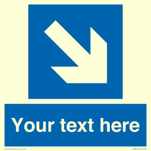 MA7916: Custom Directional signage blue down right arrow