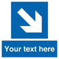 MA7916: Custom Directional signage blue down right arrow