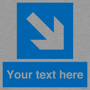 MA7916: Custom Directional signage blue down right arrow