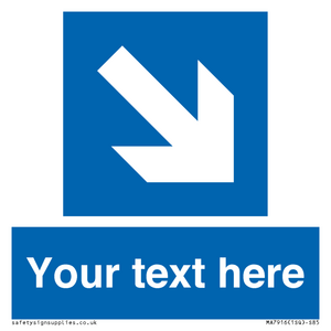 MA7916: Custom Directional signage blue down right arrow
