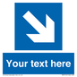 MA7916: Custom Directional signage blue down right arrow