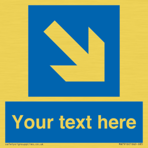 MA7916: Custom Directional signage blue down right arrow