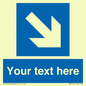 MA7916: Custom Directional signage blue down right arrow