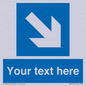 MA7916: Custom Directional signage blue down right arrow