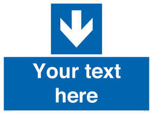 MA7917: Custom Directional signage blue down arrow