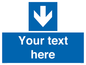 MA7917: Custom Directional signage blue down arrow