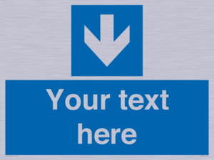 MA7917: Custom Directional signage blue down arrow