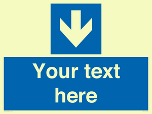 MA7917: Custom Directional signage blue down arrow