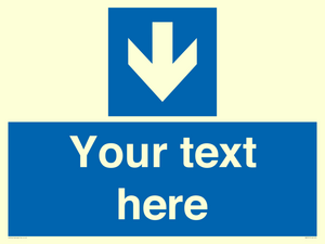 MA7917: Custom Directional signage blue down arrow