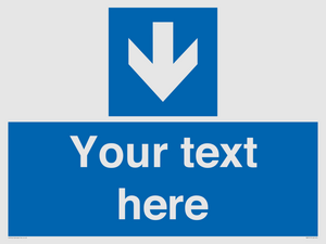 MA7917: Custom Directional signage blue down arrow