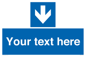 MA7917: Custom Directional signage blue down arrow