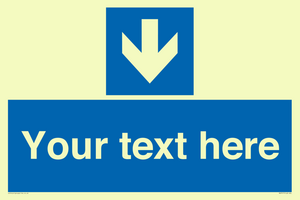 MA7917: Custom Directional signage blue down arrow
