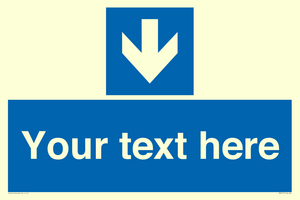 MA7917: Custom Directional signage blue down arrow