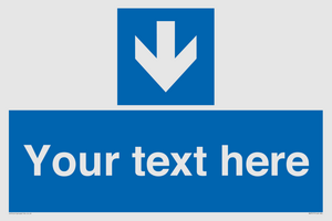 MA7917: Custom Directional signage blue down arrow
