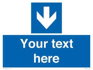 MA7917: Custom Directional signage blue down arrow