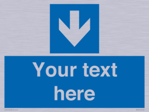 MA7917: Custom Directional signage blue down arrow