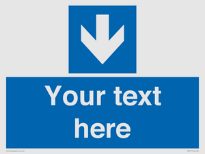 MA7917: Custom Directional signage blue down arrow