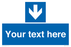 MA7917: Custom Directional signage blue down arrow