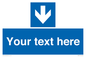 MA7917: Custom Directional signage blue down arrow