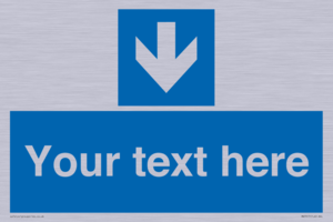 MA7917: Custom Directional signage blue down arrow