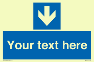 MA7917: Custom Directional signage blue down arrow