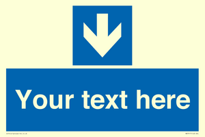 MA7917: Custom Directional signage blue down arrow