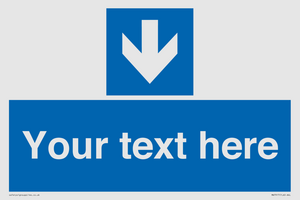 MA7917: Custom Directional signage blue down arrow