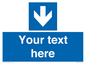 MA7917: Custom Directional signage blue down arrow
