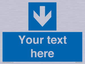 MA7917: Custom Directional signage blue down arrow